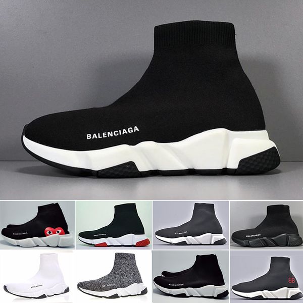 

sneakers speed trainer black red gypsophila triple black fashion flat sock boots casual shoes speed trainer runner with dust bag gg-i6