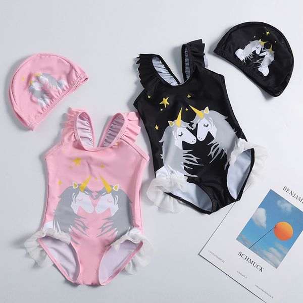 

yrnmv 2019 girls ' swimwear new children's sunscreen conjoined baby unicorn beach 2019 girls swim swim ' swimwear new childre, White;black
