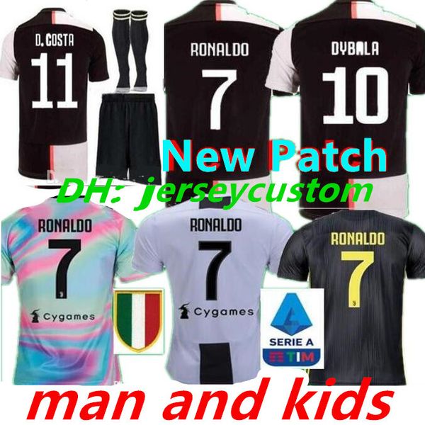 

New 2019 juventu ronaldo occer jer ey man and kid kit juve 18 19 2020 dybala higuain buffon cami eta futbol cami a maillot football