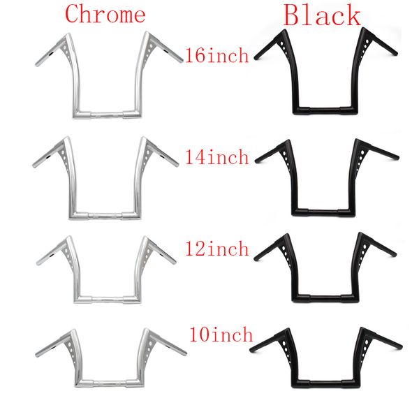 

10'' 12" 14'' 16'' rise ape hanger handlebars for flst fxst z bars 1-1/4" fat bar for sportster xl c