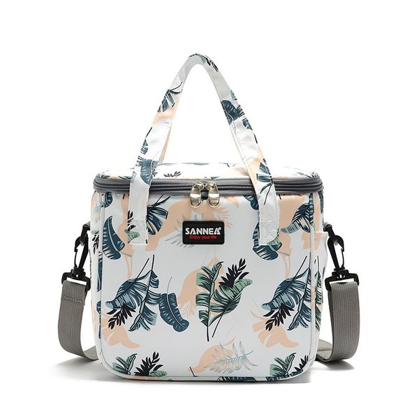

leaf print cooler bag 7l portable picnic drink ice refrigerator thermal bag