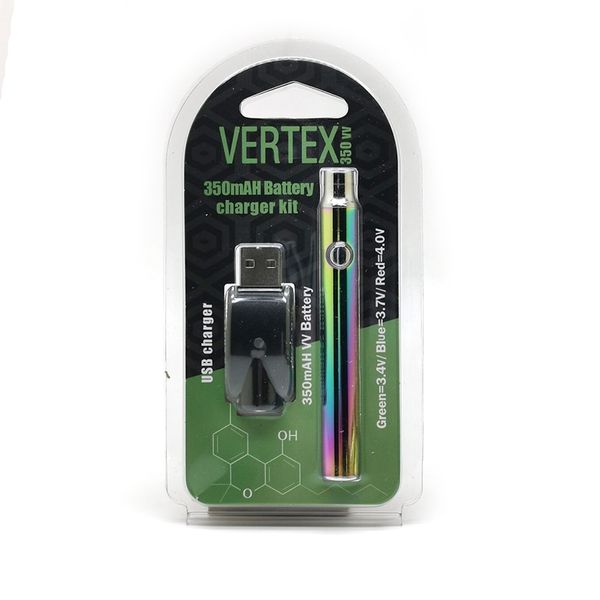 

Радуга Vertex зарядное устройство Kit E Cigarette Vape батареи 350mAh Разогреть В. Переменный Напряжение батареи для картриджа Vape Pen