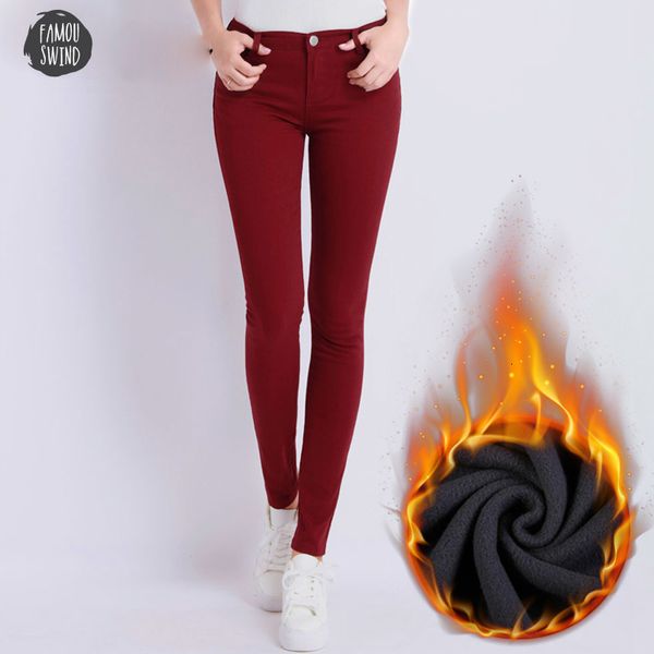 

womens candy warm jeans softener skinny woman plus size color thick velvet winter warm women stretch jeans denim pencil pants, Blue