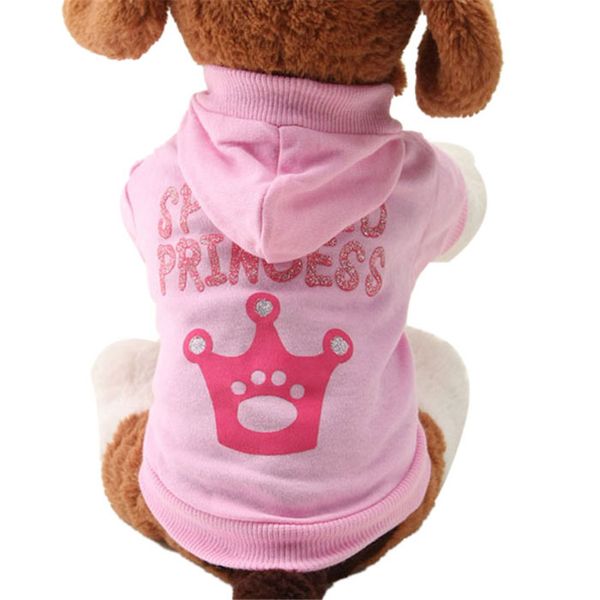 

zero 2017 new pink pet dog clothes crown pattern puppy clothing coat hooded cotton t shirt purchasing new b7718