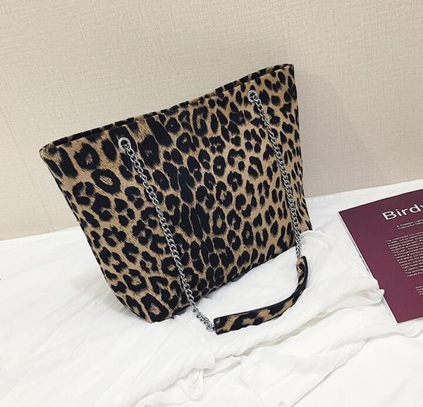

fashion leopard women handbag canvas women shoulder bags designer messenger bags ladies chain casual tote chain shoulder handbag/2