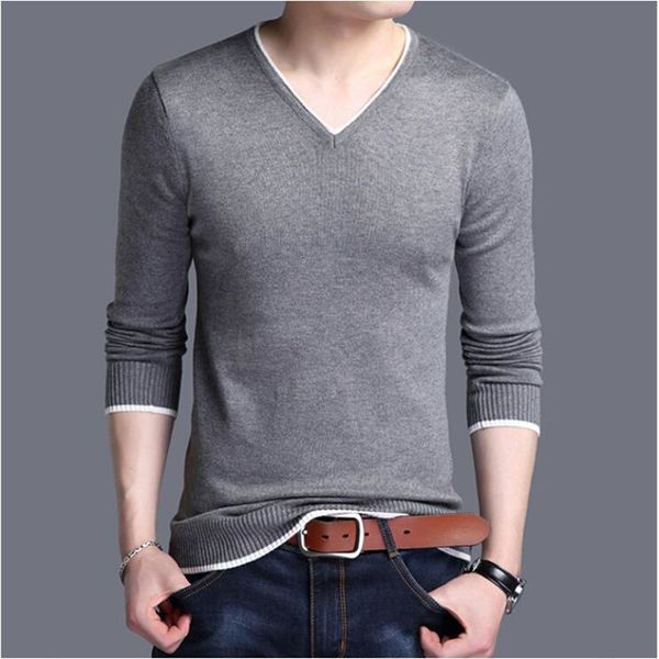

2019 brand clothing male cashmere casual knit sweater/men's slim set head v-neck leisure sweater size s-xxxl, White;black