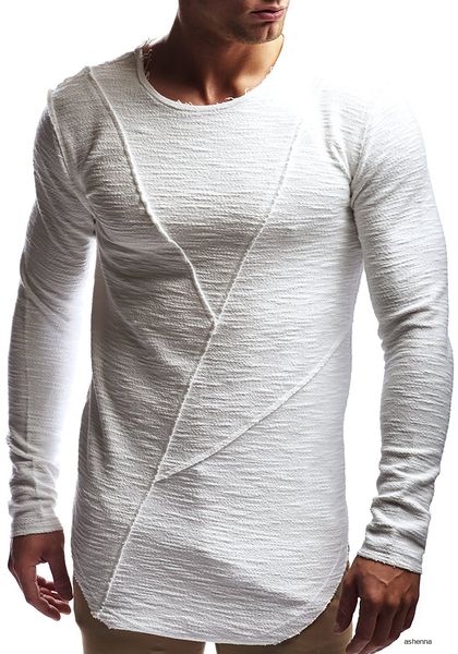 

mens designer t shirt men's wear season long sleeve t shirt male solid color splicing leisure youth men's wear snowflake pointdttx, White;black