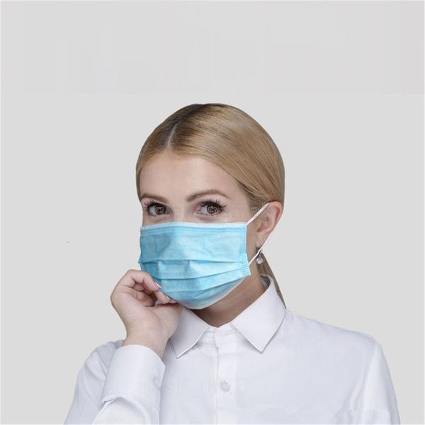 

лица 44nk маска 50pcs одноразовые protect 3 слоя фильтра ушной нетканые mouth маски черный синий