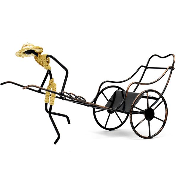

decoration wine rack vintage holder ornaments rickshaw bar home iron retro gift