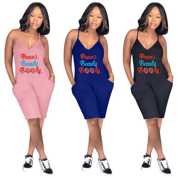 

2020 women sleeveless romper jumpsuit bodycon bodysuit slim fit sports short pants clubwear backless biker shorts playsuit, Black;white