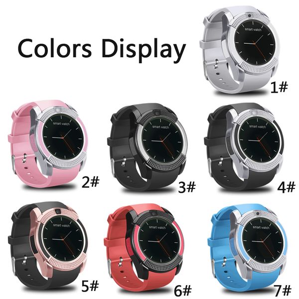 

V8 mart watch wri tband watch band with 0 3m camera im ip hd full circle di play mart watch for android y tem with box
