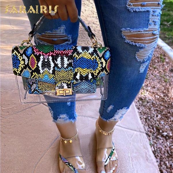 

sarairis transparent pvc 2020 brand new ins multi colors unique handbags female ladies party bags women