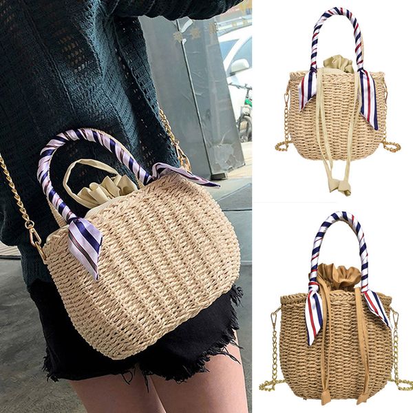 

женщина модные плетение бич плечо сумки женские богемского ковш сумки