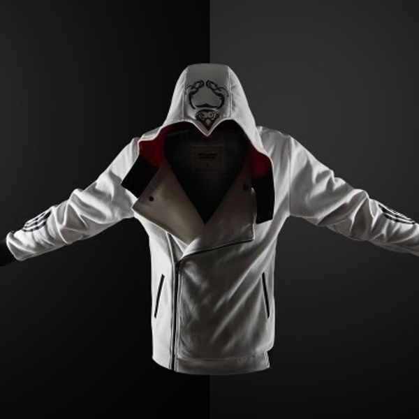 

mens personality design fashion hoodies parkour act handsome coats cos assassin boys attractive outerwear new cosplay games, Black