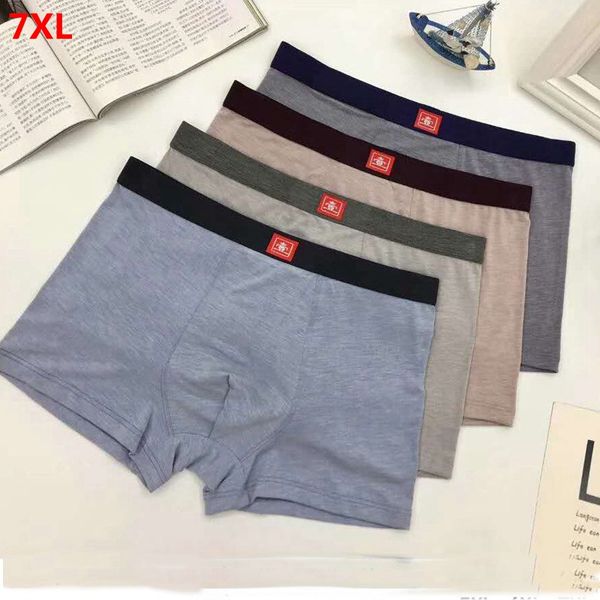 

5 pieces/lot oversize modal boxer briefs men's boxer modal oversized mens underwear boxers 6xl 7xl 5xl panties men, Black;white