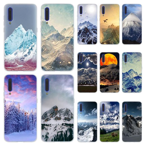 

fashion soft tpu phone case cover for coque xiaomi redmi 4x 4a 6a 7a y3 k20 5 plus note 8 7 6 5 pro scenery snow mountain landscape