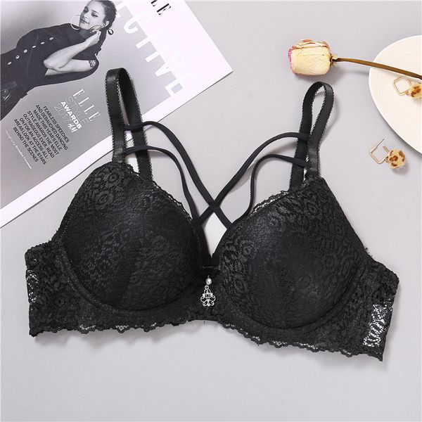 

2020 lace women bra b c cup bralette front beauty convertible strap push up brassiere lingerie women fashion underwear, Red;black