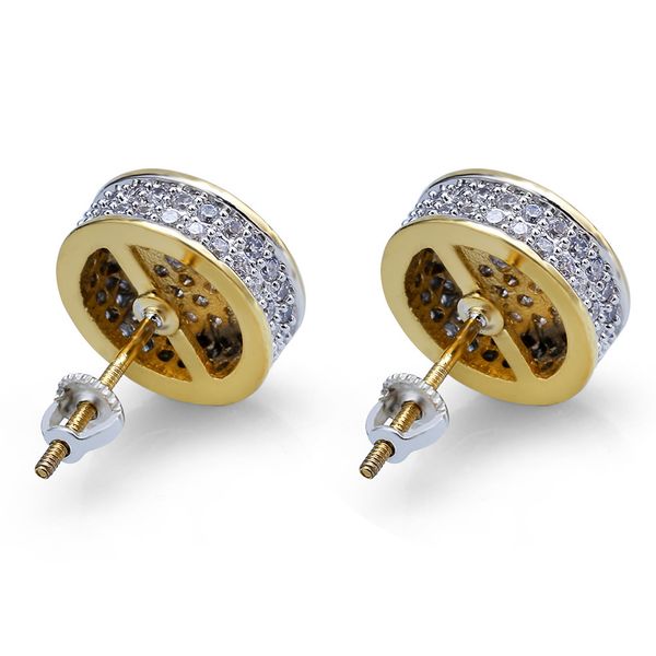 

fashion- cylindrical men's earrings are studded with zircon hip hop hipsters, White