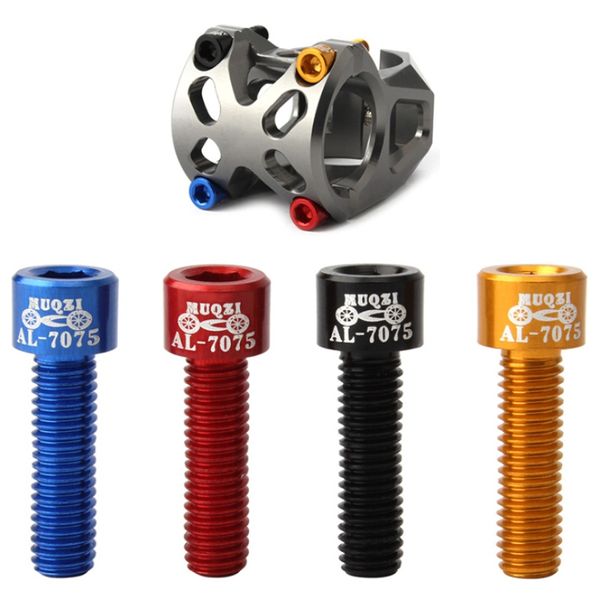 

4pcs m5 bicycle bike stem screws bolts ultralight al7075 aluminum cycling stem fixing screws replacement