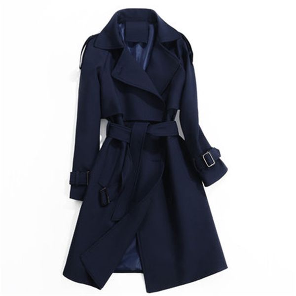 

women's trench coats fashion coat women 2021 spring autumn clothing korean british long-sleeved double-breasted overcoats womens b42, Tan;black