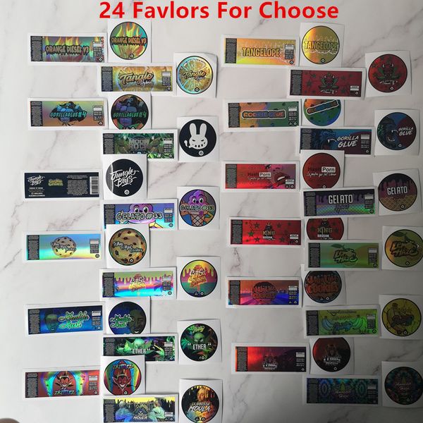 

24 ароматизаторов голограмма наклейка для 3.5 грамм 60 мл тонкая Мята печенье пласти