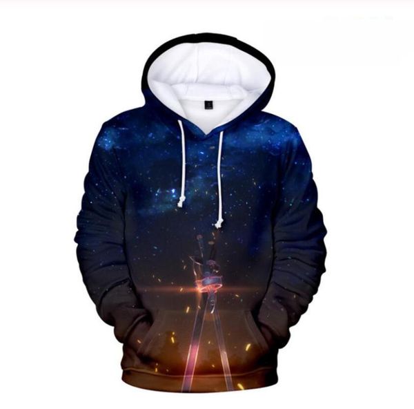 

anime 3d hoodies sword art online sweatshirt men women harajuku hoodie oversized pullover casual print 3d hoodies men sweatshirt, Black
