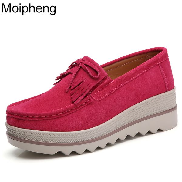 

moipheng flats shoes women casual slip on candy color loafers shoes soft female fringe flat platform black zapatos mujer