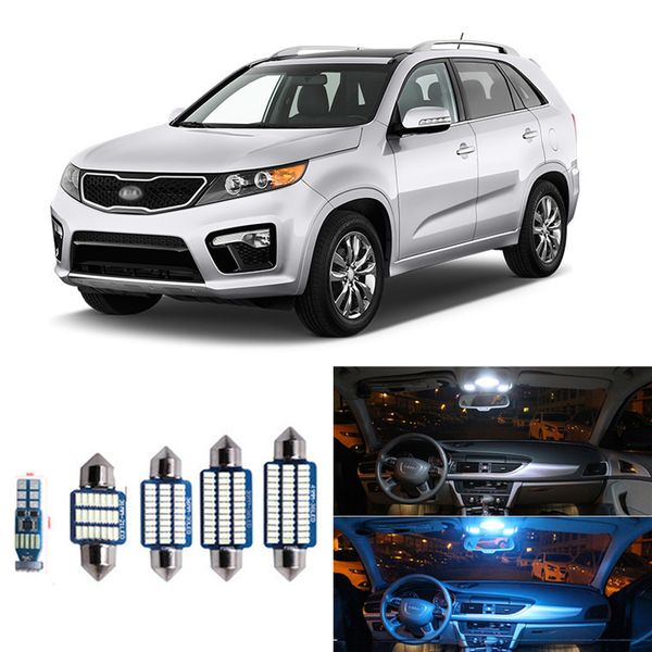 

комплект 8шт белый ice blue canbus светодиодные лампы автомобильные лампы интерьер пакет для kia sorento 2011-2013 карта купол магистральные