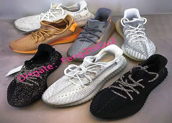 

2019 black tatic cream e ame kanye we t clay true form reflective hyper pace 3m gid glow wave runner men women running hoe neaker