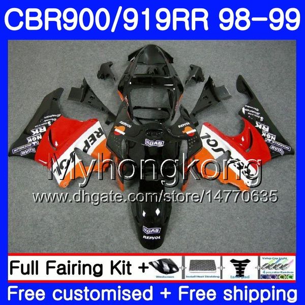 Karosserie für HONDA Repsol roter Rahmen CBR 900RR CBR 919RR CBR900 RR CBR919RR 98 99 278HM.7 CBR900RR CBR 919 RR CBR919 RR 1998 1999 Verkleidungsset