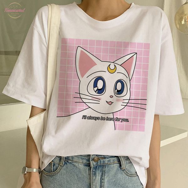 

sailor moon summer new fashion t shirt women harajuku short sleeve fun ulzzang t shirt cute tshirt cartoon tees female, White
