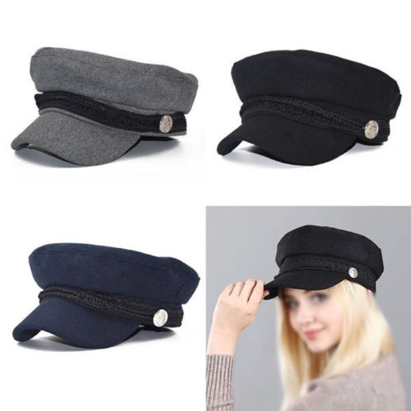 

men women winter greek fisherman sailor cap fiddler hat peaked cap sport new octagonal retro beret with the brim cool