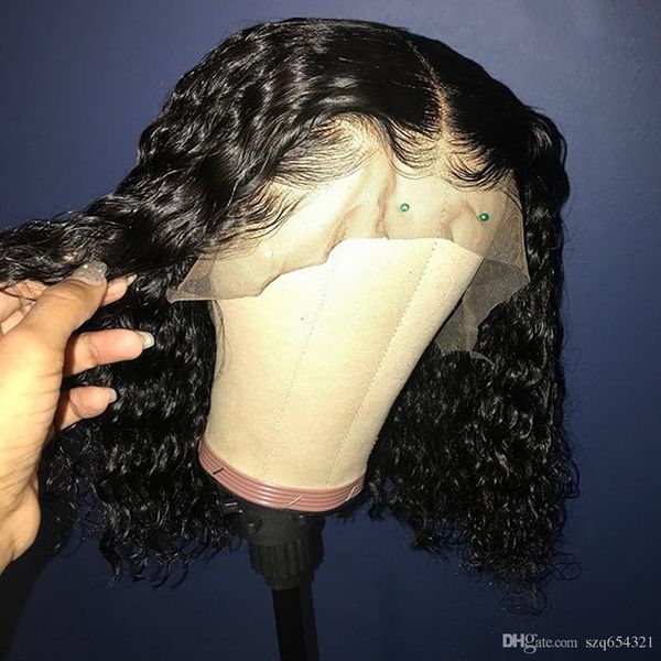 

Brazilian lace front human hair wig with baby hair wig black women with bleached knot