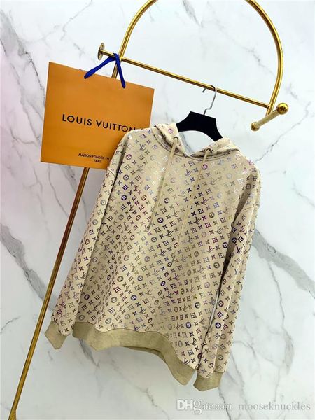 

19fw new luxurious brand design full logos laser monogram sweater hoodie men women fashion casual streetwear sweatshirts outdoor shirts, Gray;blue