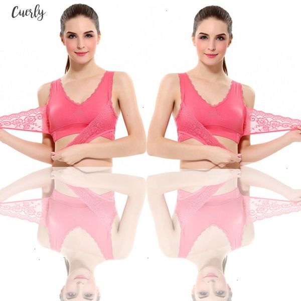 

pcs 1 front cross wire side buckle wireless lace bra breathable soft for women sport aic88 drop shipping, Red;black