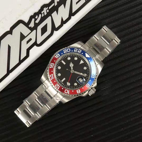 

Высокое качество Luxury Мужские часы Мужские 40мм GMT II Автоматические часы из нержаве