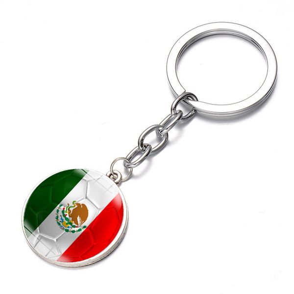 

key chain key-ring different countries football national flag pattern design collection, Silver