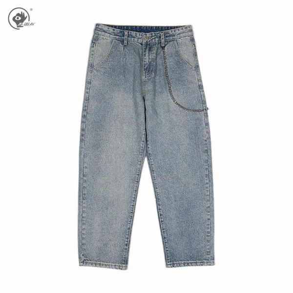 

little rain wide jeans men blue streetwear hip hop jeans 2020 mens korean fashions harem pants casual denim pants straight