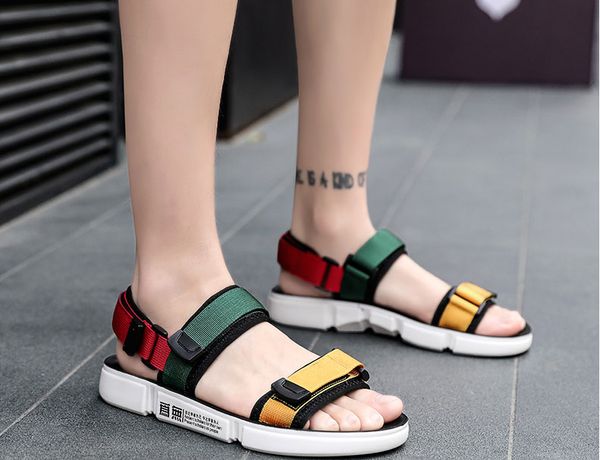 

teenager summer casual shoes new men sandals gladiator sandals open toe platform outdoor beach sandal rome footwear black
