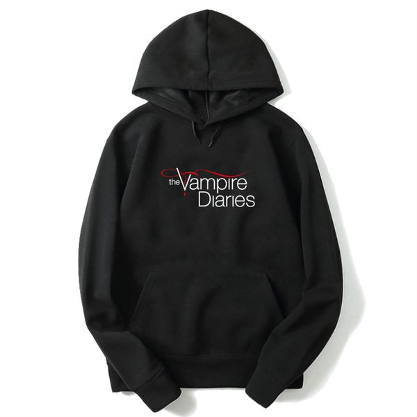 

the vampire diaries lovely long sleeve hoodies autumn funny sweatshirt fashion casual hoodies women men clothing loose, Black