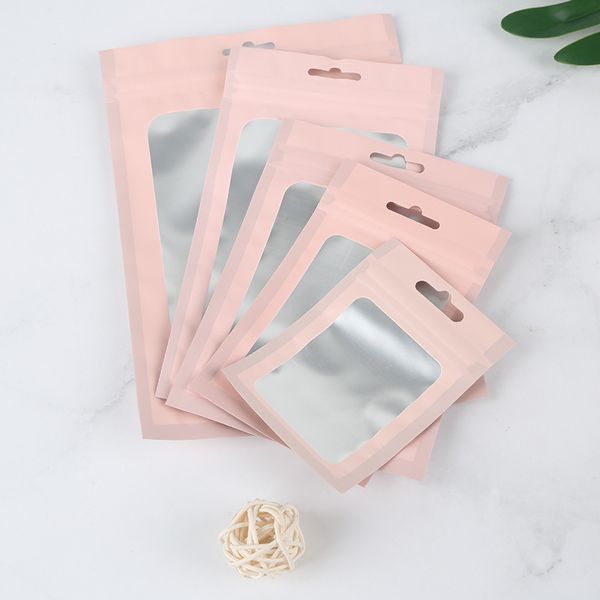 

3 size 20pcs/pack matte plastic bag aluminum foil hologram pouch small water proof zipper reclosable pouches