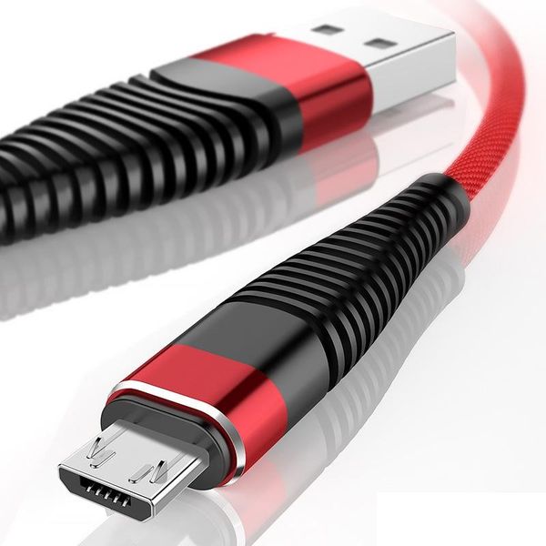 

flexible 1m usb cable high tensile 2a charging data nylon braid type-c cable cord for samsung huawei charger sync cables with retail package