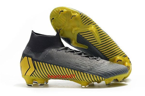 

yellow 100% black original football boots mercurial superfly vi 360 elite fg outdoor kids soccer shoes game over womens soccer cleats