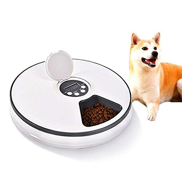 

automatic pet feeder six-hole intelligent timing food dispenser with music reminder for cats dogs