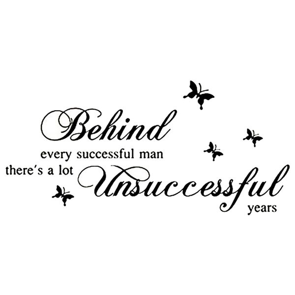 

behind every successful man" living room bedroom decoration wall stickers:black