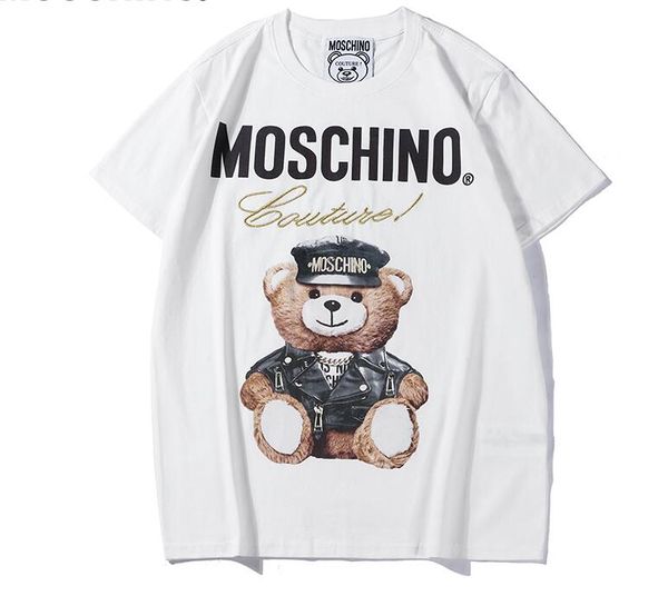 

summer 2019 brand designer short sleeves t shirt fashion sports short sleeves for men and womens clothing t shirt, White