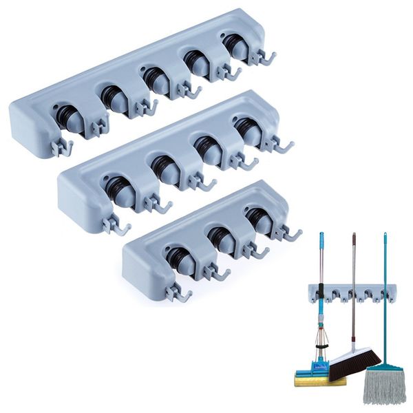 

wall storage mounted mop broom organizer holder brush hanger racks tool new