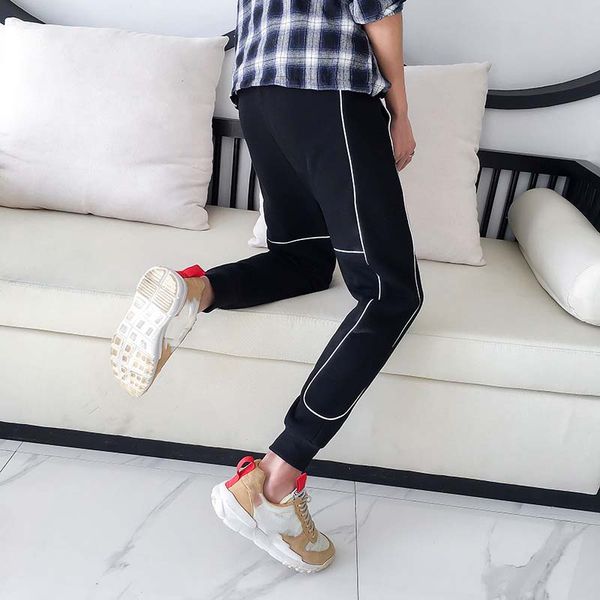 

outdoor 2019 spring summer harem hip hop elastic waist loose sweatpants striped plus size 4xl teenagers trousers men, Black;green