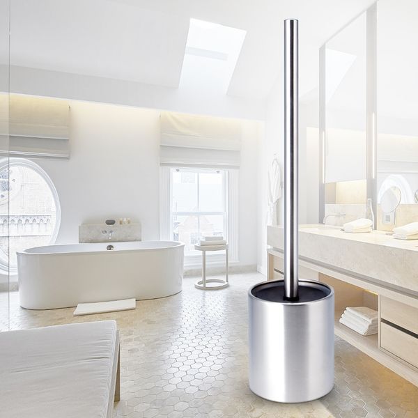 

stainless steel toilet bowl brush bathroom cleaning tool holder with base toilet brush home cleaner