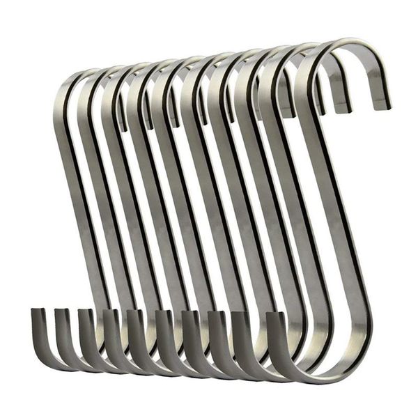 

set of 10 s stainless steel suspension hooks for kitchen cookware or butcher
